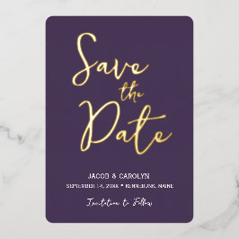Relieve Metalizado Guardar la fecha Invitación de boda con lámina de 