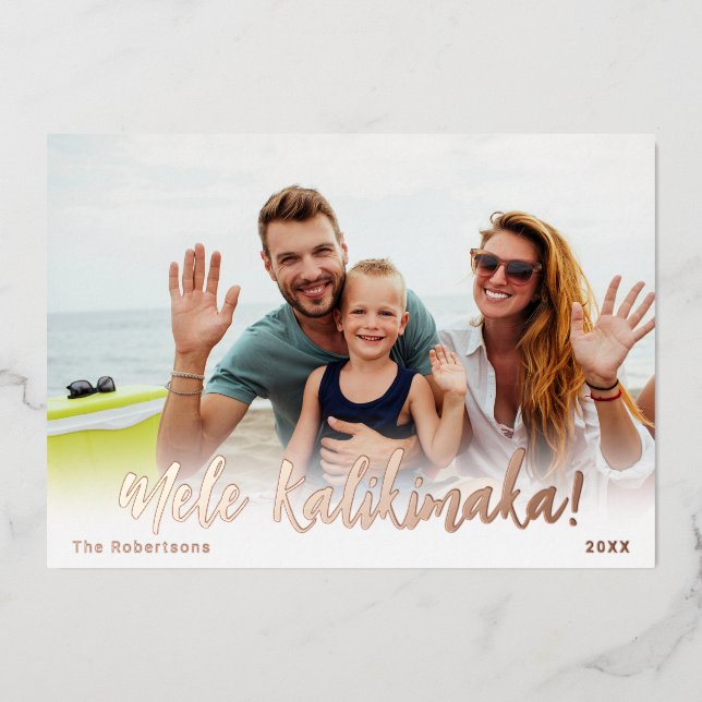 Relieve metalizado hawaiano de tarjetas de fotos n (Anverso)