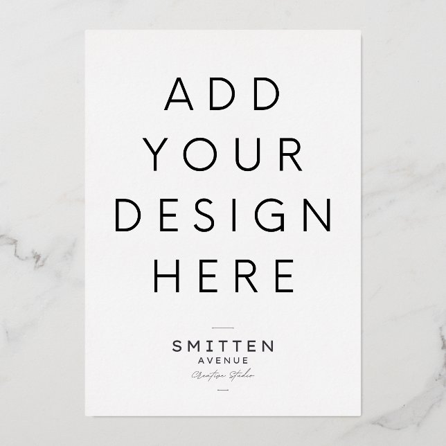 Relieve Metalizado Impresión de invitación con lámina dorada de 5x7" (Anverso)