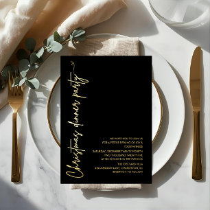 Relieve Metalizado Invitación a la cena de Navidad moderna con papel 