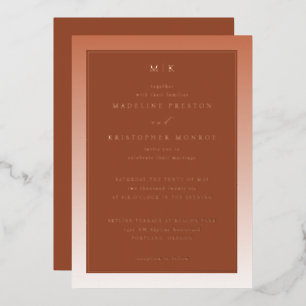 Relieve Metalizado Invitación con gradiente de óxido elegante