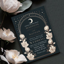 Invitación de boda Art Nouveau con arco floral