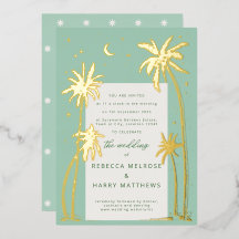 Invitación de boda boho con foil de Palm Springs v