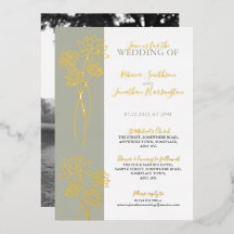 Invitación de boda con foto de salvia de flores de