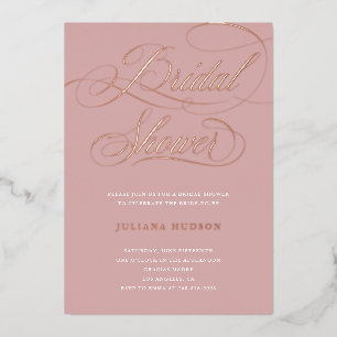 Relieve Metalizado Invitación de boda con hoja de oro rosa real