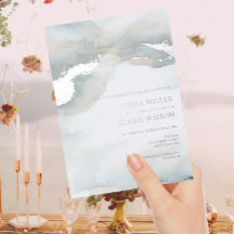 Invitación de Boda con Hojas de Estaño Painterly A