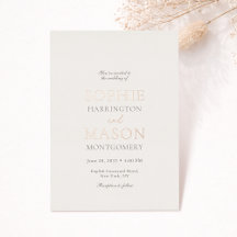 Invitación de boda con lámina de oro Champagne de