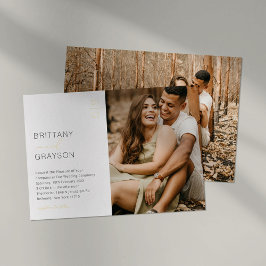 Relieve Metalizado Invitación de boda con lámina metálica moderna y e