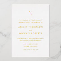 Invitación de boda con monograma diagonal moderno