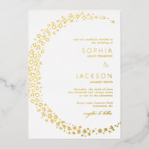 Invitación de boda con papel de aluminio blanca Lu