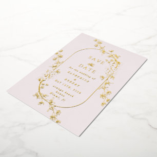 Relieve Metalizado Invitación de boda con papel de aluminio floral mo