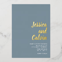 Invitación de boda con texto dorado minimalista mo