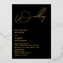 invitación de boda con tipografía de escritura ele