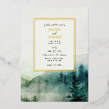 Invitación de boda de Montaña Brumosa con Hologram
