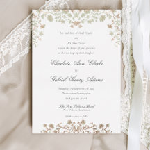 Invitación de boda de papel de estaño con estampad