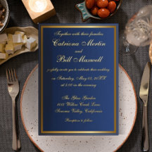 Invitación de boda elegante clásica con hoja de or