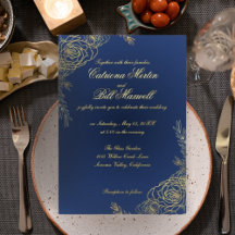Invitación de boda floral elegante con lámina de o