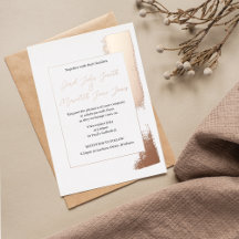 Invitación de boda moderna con papel de oro pintad