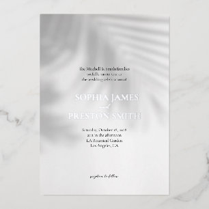 Relieve Metalizado Invitación de boda moderna con sombra de palmera y