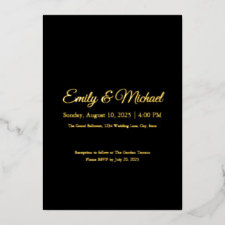 Relieve Metalizado Invitación de boda personalizada con lámina dorada