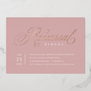 Relieve Metalizado Invitación de cena de ensayo elegante con lámina d