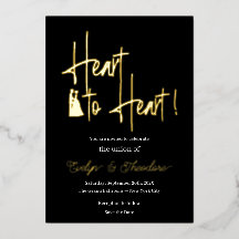 Invitación de compromiso Heart to Heart con foil d