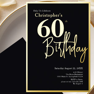 Relieve Metalizado Invitación de cumpleaños 60 moderno elegante con p