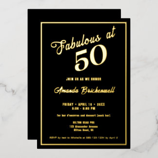 Relieve Metalizado Invitación de cumpleaños con papel de aluminio Fab