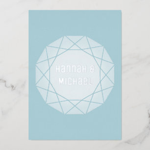 Relieve Metalizado Invitación de Diamante Geométrico con Holograma