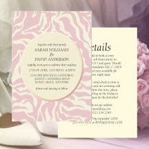 Invitación de estilo Matisse con lámina de rosa pá