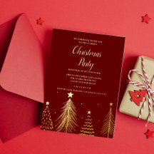 Invitación de fiesta de Navidad con árbol de Navid