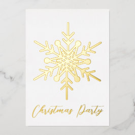 Relieve Metalizado Invitación de fiesta de Navidad con copo de nieve 