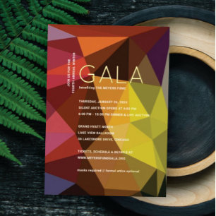 Relieve Metalizado Invitación de gala para evento corporativo con tit