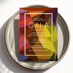 Relieve Metalizado Invitación de gala para evento corporativo con tit