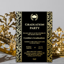 Invitación de graduación con marco de lámina elega