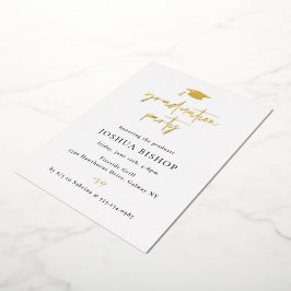 Relieve Metalizado Invitación de graduación con papel de aluminio con
