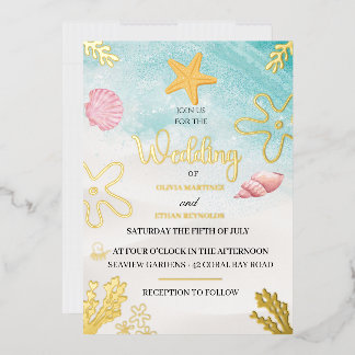 Relieve Metalizado Invitación de papel de aluminio con elegancia junt