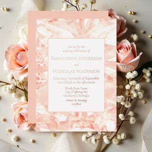 Relieve Metalizado Invitación de papel de aluminio de boda con piedra
