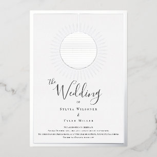 Relieve Metalizado Invitación de papel de aluminio para boda con bola