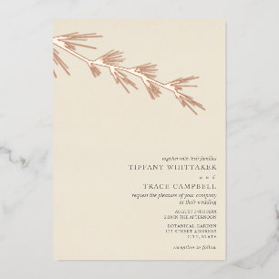 Relieve Metalizado Invitación de papel de aluminio para boda con crem