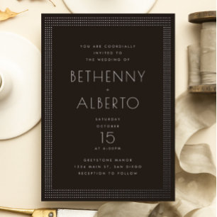 Relieve Metalizado Invitación de papel de aluminio para boda con esti