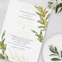 Invitación de papel de aluminio para boda con rama