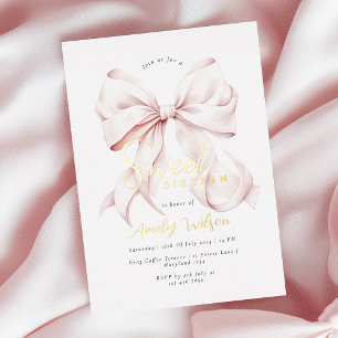 Relieve Metalizado Invitación de papel de aluminio para Sweet 16 con