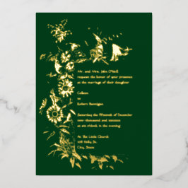 Relieve Metalizado Invitación de papel de estaño para boda con borde