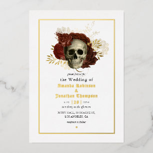 Relieve Metalizado Invitación de papel de estaño para boda con estamp