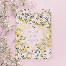 Invitación de papel de estaño para boda con pájaro