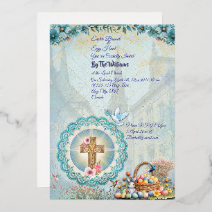 Relieve Metalizado Invitación de Pascua a la Iglesia con Firma
