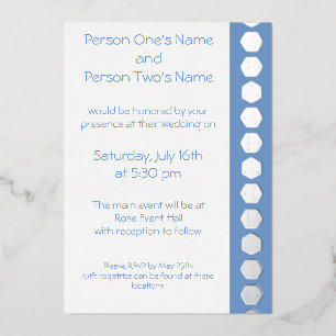 Relieve Metalizado Invitación de Tabletop Chic en Periwinkle con Holo