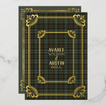 Invitación de Tartán Desgastado Black Watch con Ho