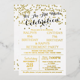 Relieve Metalizado Invitación de texto con lámina de oro para celebra